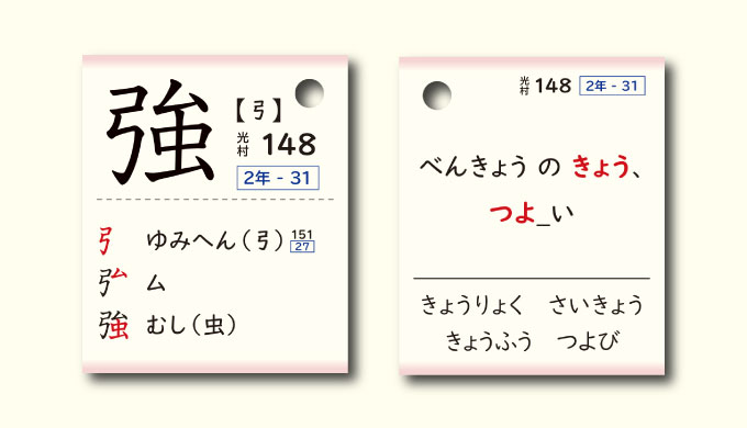 ミチムラ式漢字カード「強」