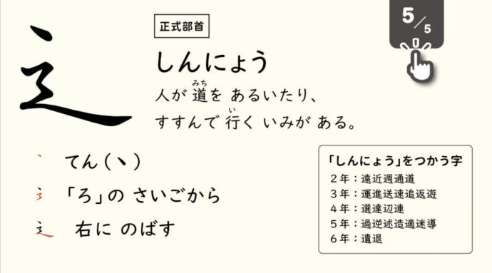 漢字eブック３年生「進」の解説５
